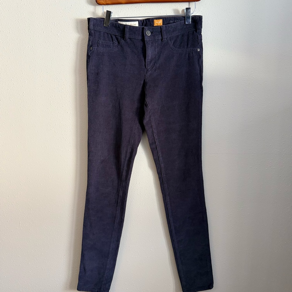 Pilcro Anthropologie Corduroy Skinny Pants Size 26 Charcoal Gray
